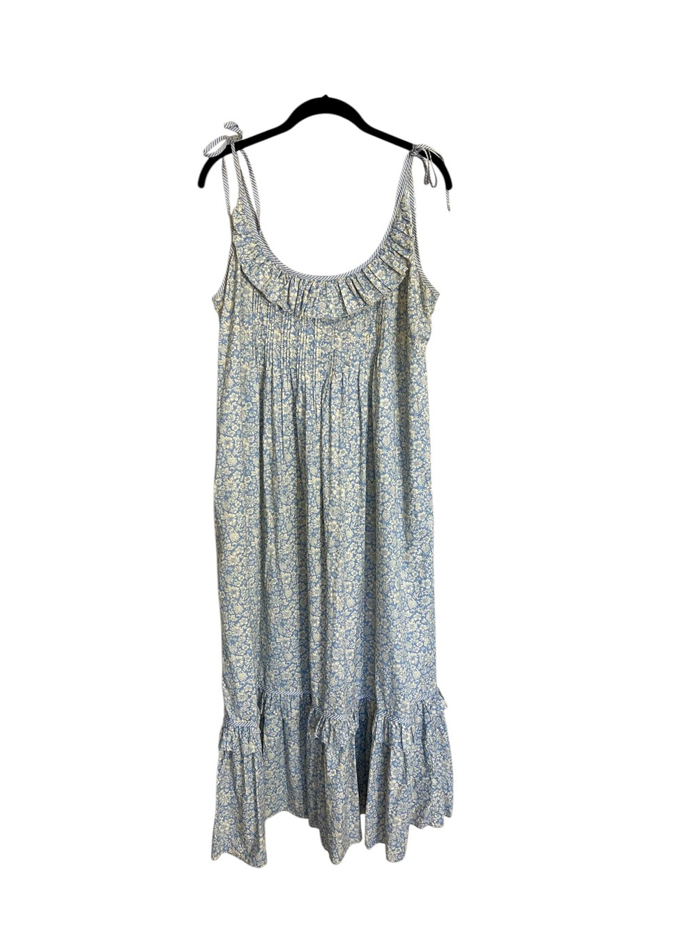 Christy Dawn Elaina midi dress daisy blue cotton tiered ruffle sz L prairie boho - Picture 3 of 16
